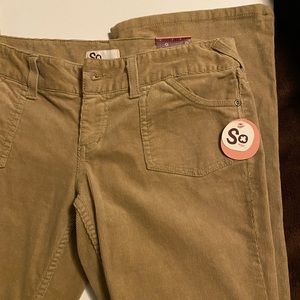 SO tan corduroy pants,NWT